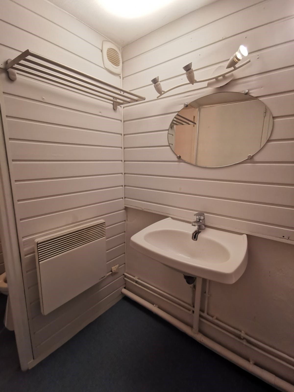 La salle d'eau, le lavabo.